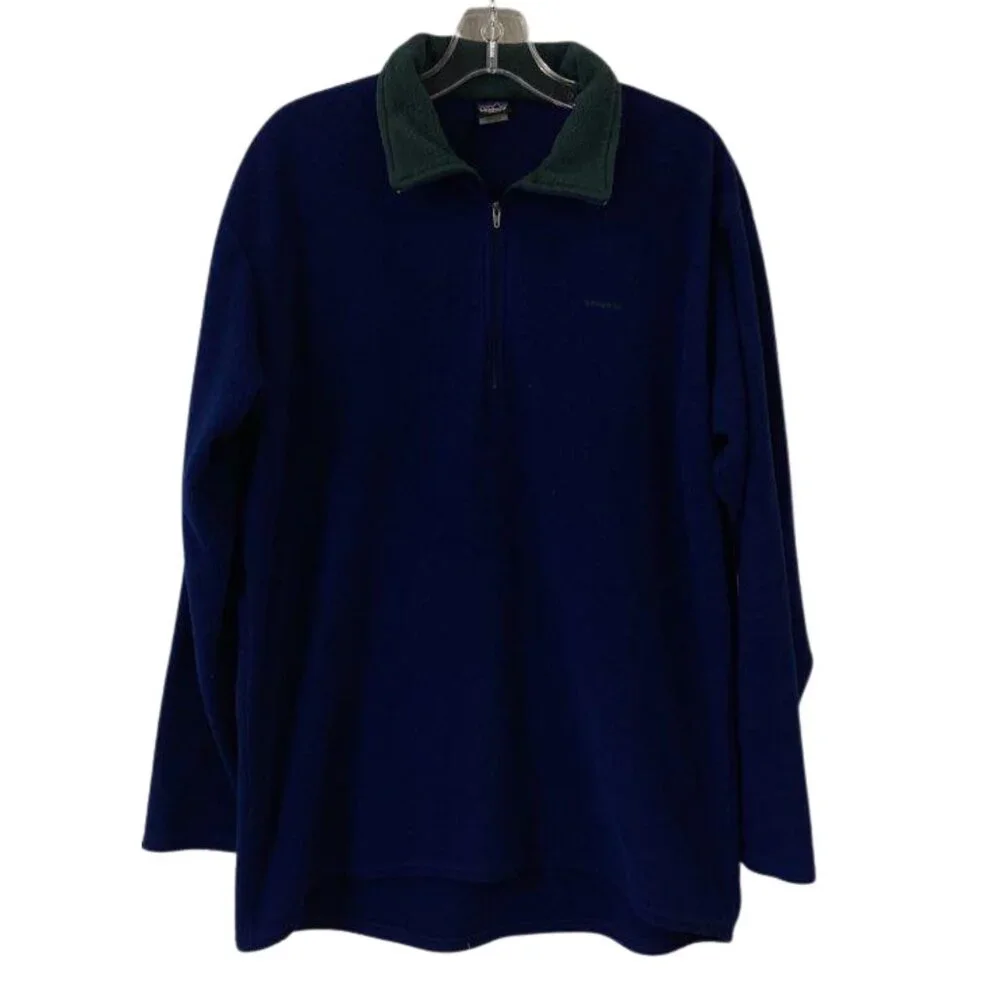 Vintage Patagonia Capilene Fleece Quarter Zip Pullover Men’s XL 90s Navy Blue - Picture 2 of 6